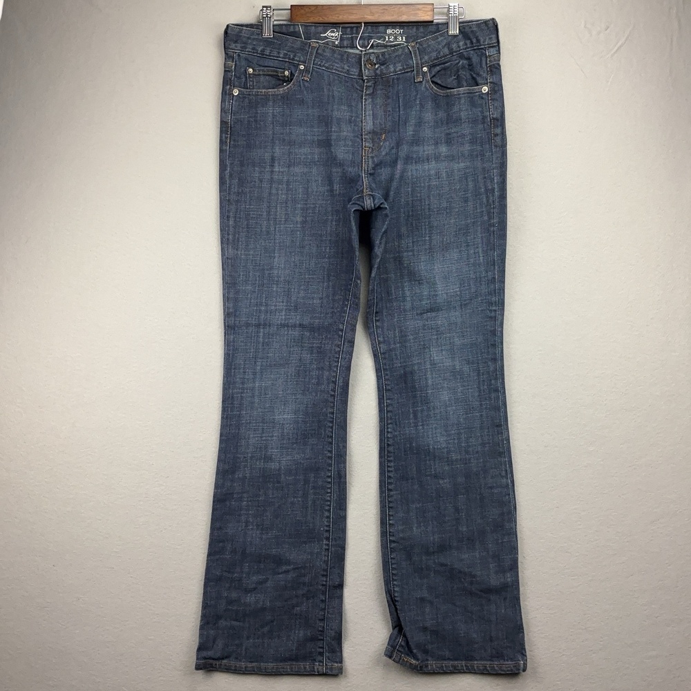 Levis Jeans Womens 12R 34x30.5 Blue Bootcut Medium Wash Mid Rise Stretch Denim